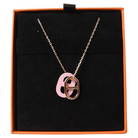 Hermes O'Maillon Pendant Gold Pink For Sale at 1stDibs